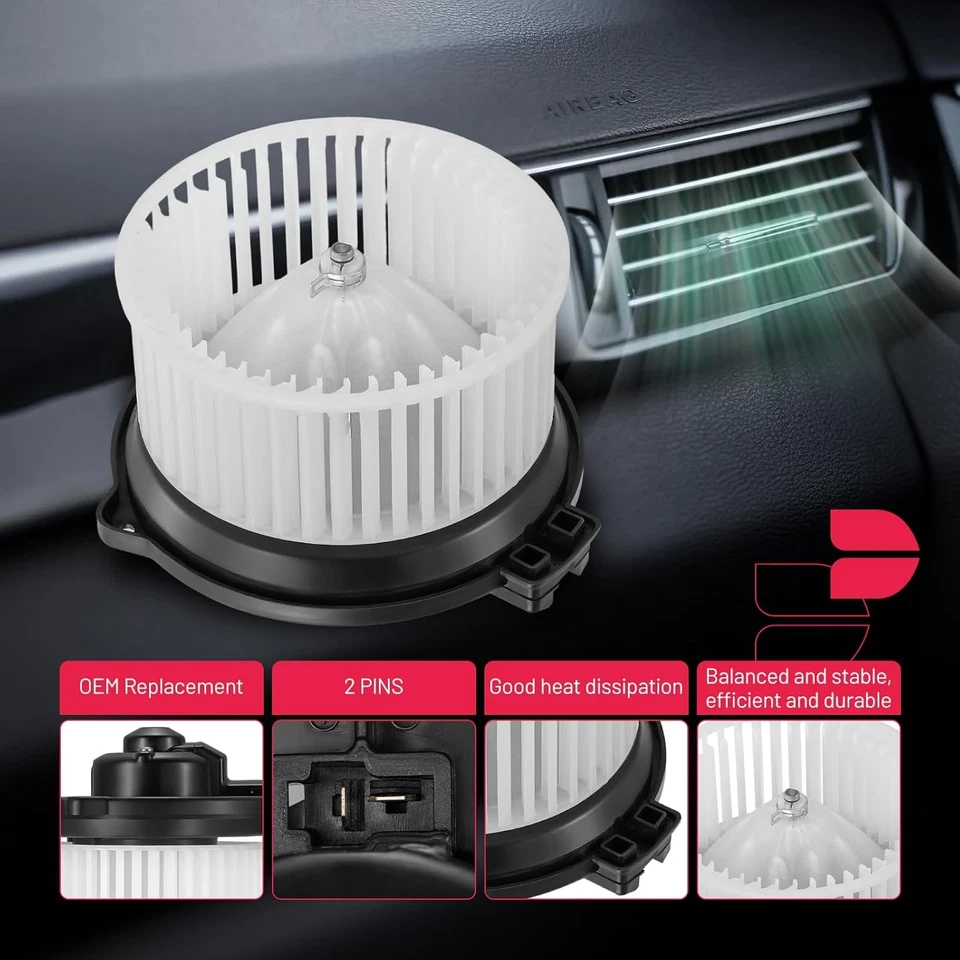 Motor soplador aire acondicionado delantero 700001 con ventilador para Honda Civic del Sol 1992-1996 1,6 L L4 Foto 4 de 4