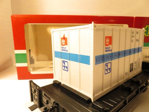 LGB G SCALE - LGB 4003 - FLAT CAR W/CONTAINER - LN - BOXED- H1 - Picture 6 of 8