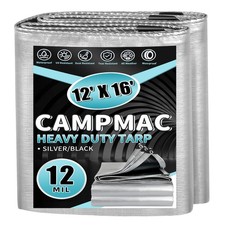 Heavy Duty Tarp 12x16 Ft 12 Mil Thick Waterproof Poly Silver/Black 1 PCS