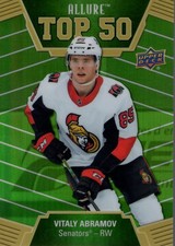 2019-20 Upper Deck Allure Top 50 Green Border #T5027 Vitaly Abramov /50 - HKY