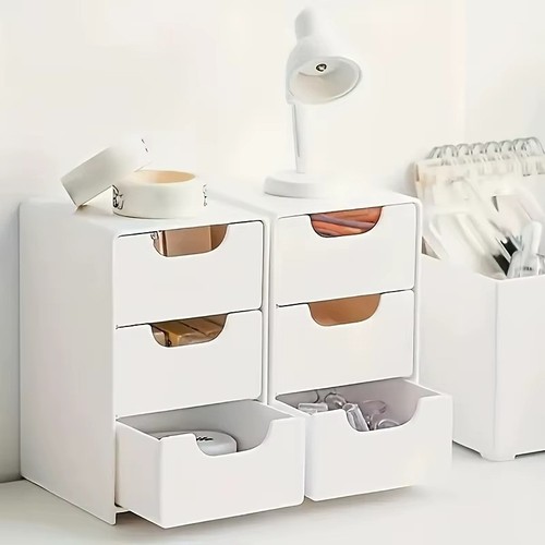 Chic 3-Tier Desk Organizer with Drawers for Office, Jewelry & Cosmetics Storage - Picture 3 of 6
