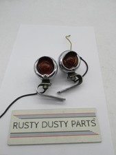 Pair Of Harley Davids Yankee Guide Bullet Amber Turn Signals With Visors