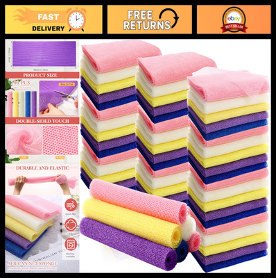 100 Pcs African Net Bath Sponge Set - Exfoliating Shower Scrubber for Home & Spa