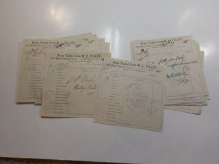 Lotto 24 documenti antichi 1800 Troy New York spedizioni documenti affari vintage
