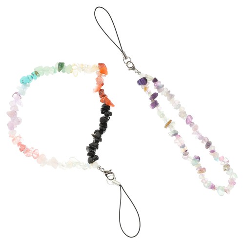 2 Pcs Amethyst Handy Dekoration Telefon Telefonketten Mit Perlen - 第 2/12 張圖片
