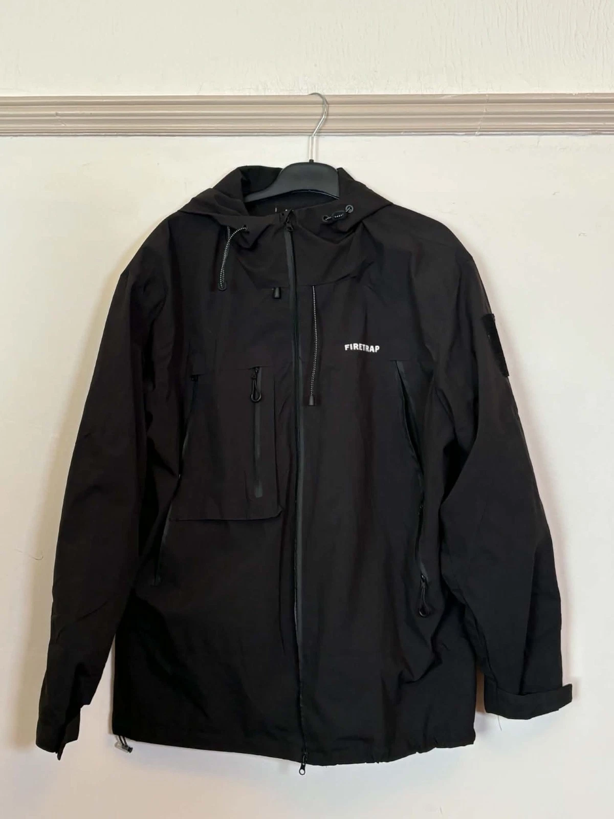 Firetrap Men's Black Lightweight Windbreaker Jacket Size UK L