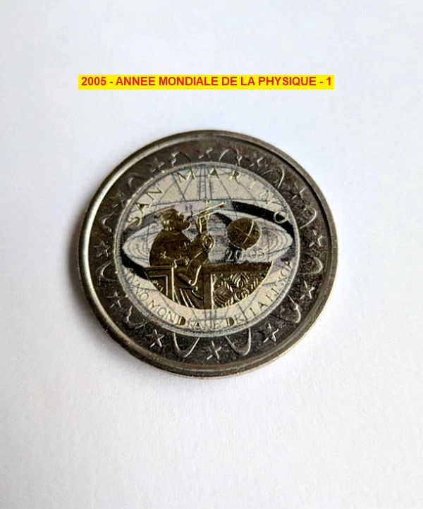 SAINT MARIN 2005 - ANNEE INTERNATIONALE DE LA PHYSIQUE 2 EURO COULEUR COLORED - Photo 1/1