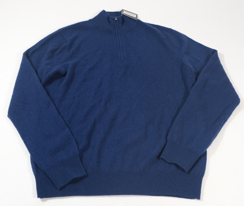 Phenix Mens Blue Cashmere 1/4 Zip Sweater Size M - Picture 1 of 6
