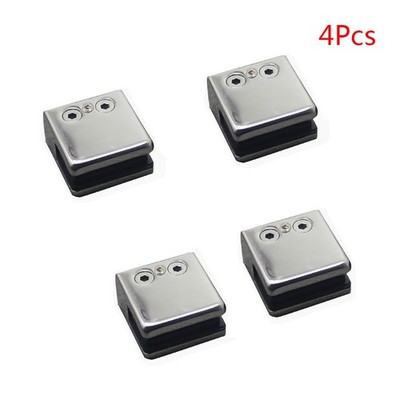 Glass Clamp 4PCS Glass Bracket for Tempered Glass Stainless Steel 304 Flat Back