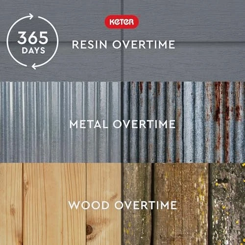 KIT COBERTIZO DE ALMACENAMIENTO EXTERIOR RESINA KETER MANOR 4X6 - GRIS/BLANCO Foto 3 de 4