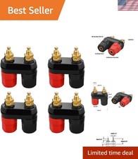 4Pcs Color-Coded Gold Banana Plug Binding Posts for Amplifiers & Speakers