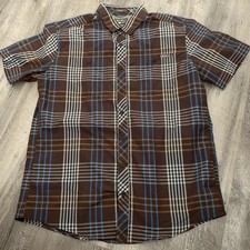 Eddie Bauer Travex Shirt Mens Large Tall LT Plaid Fishing Outdoor Vented Hiking