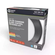 Commercial Electric 6" Slim LED Recessed Light, Adjustable CCT, Black, Canless