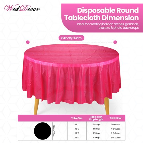Plastic Table Cover Cloth Wipe Clean Party Tablecovers Cloths Round or Rectangle - Picture 129 of 202
