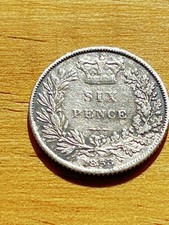 1885 Victoria Silver Sixpence Coin In Very Fine Condition