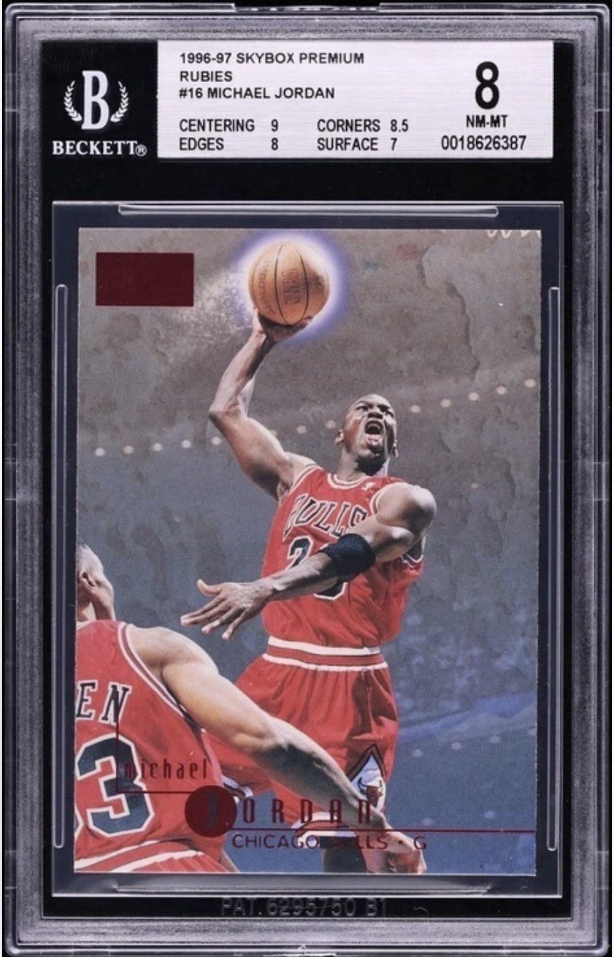 Michael Jordan 1996 Skybox Premium #16 Star Rubies BGS 8 Sharp Undergraded