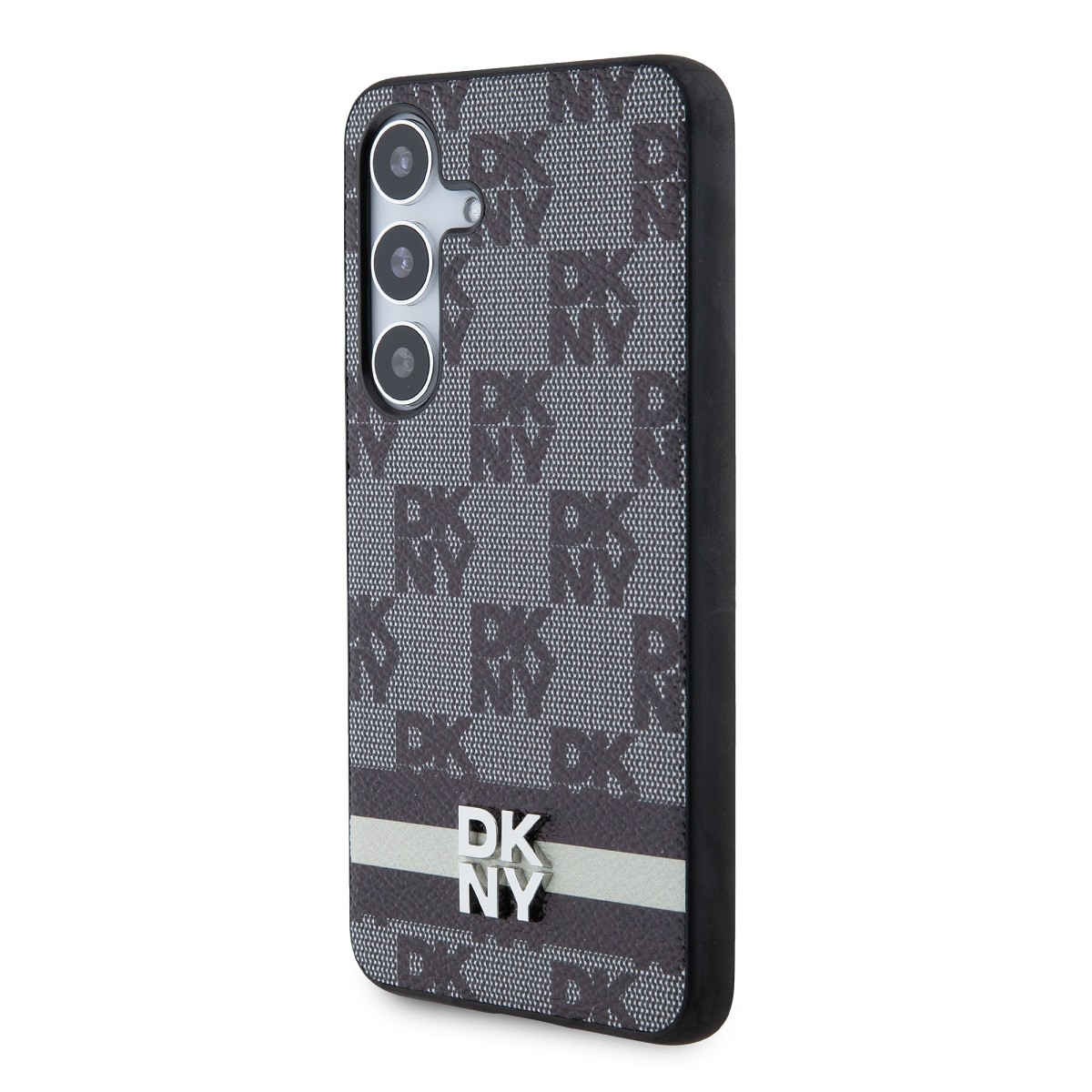 Coque Samsung S24 DKNY rigide design original à rayures noires et blanches - 4