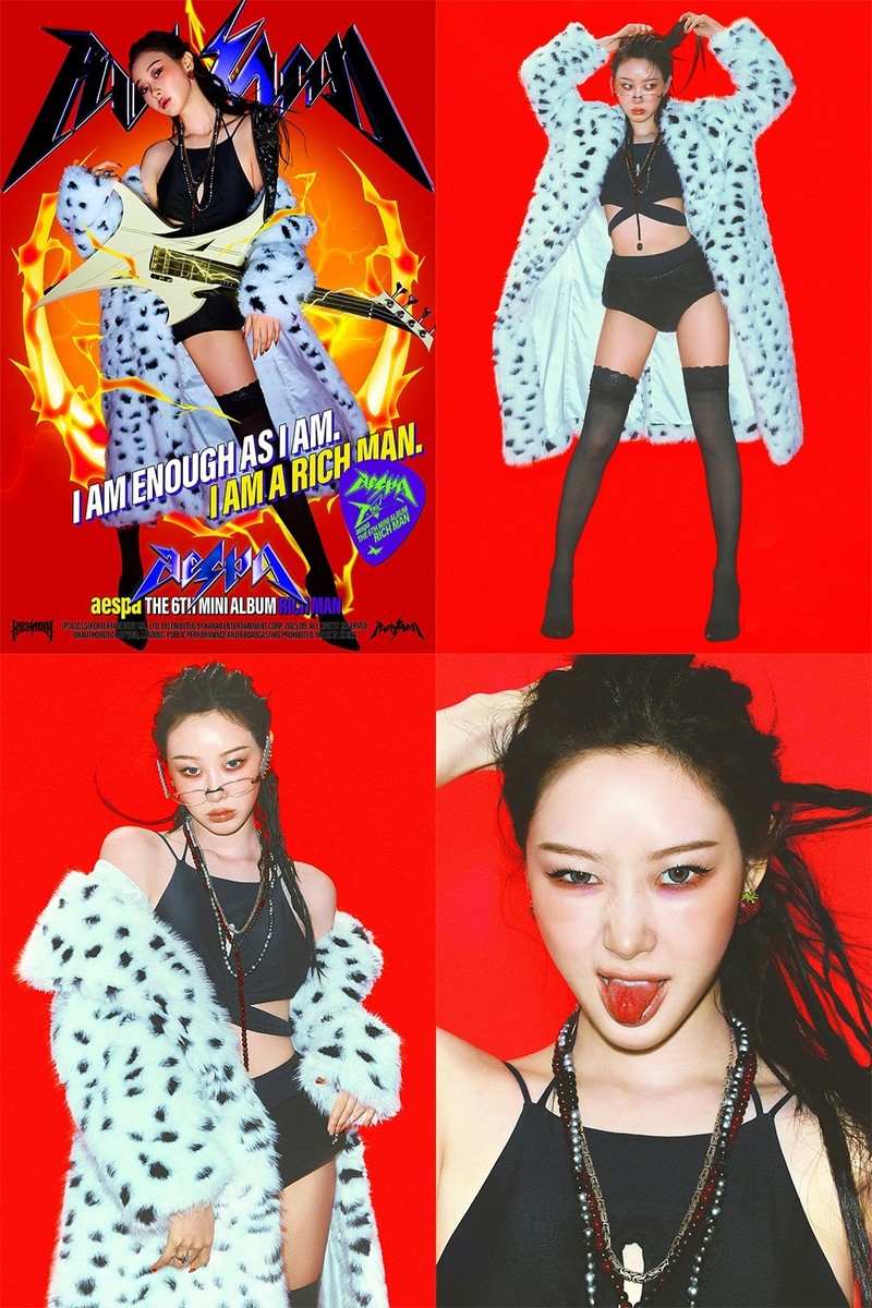 AESPA RICH MAN 6th Mini Album GUITAR Ver/NFC CD+Keyring+A.Card+2