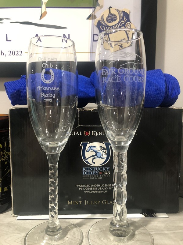 Horse Racing Glasses 2003 Arkansas Derby And Fairgrounds Race Course