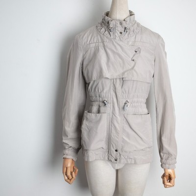 GUCCI Women's Grey-Beige Windbreaker Full-zip Jacket IT 40 XS/S