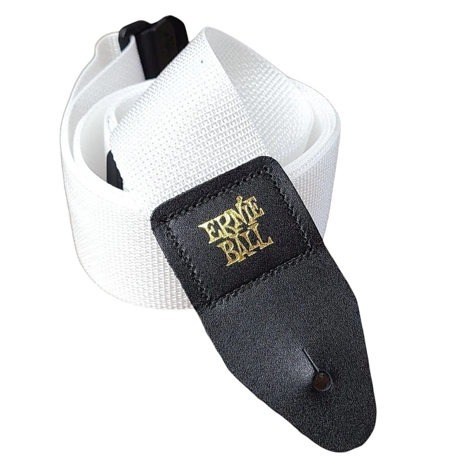 Correa de Guitarra Ernie Ball Polypro Cuero Pestaña Acústica Eléctrica Negra Roja y Más Foto 3 de 4