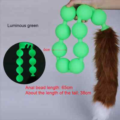 9 balls anal beads-butt plug with tail Huge 9Ball Anal Plug Tail Anal Dilator Soft Butt Plug with Tail Anal Beads  Party main image 0