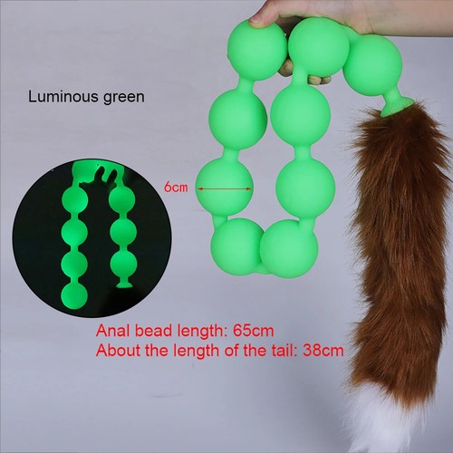 Huge 9 Ball Anal Plug Tail Anal Dilator Soft Butt Plug with Tail Anal Beads Toy - Picture 30 of 48