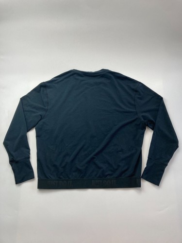 Nike Dri-Fit Women's M Black Long Sleeve Just Do It Waistband Light Sweatshirt - Imagen 3 de 3
