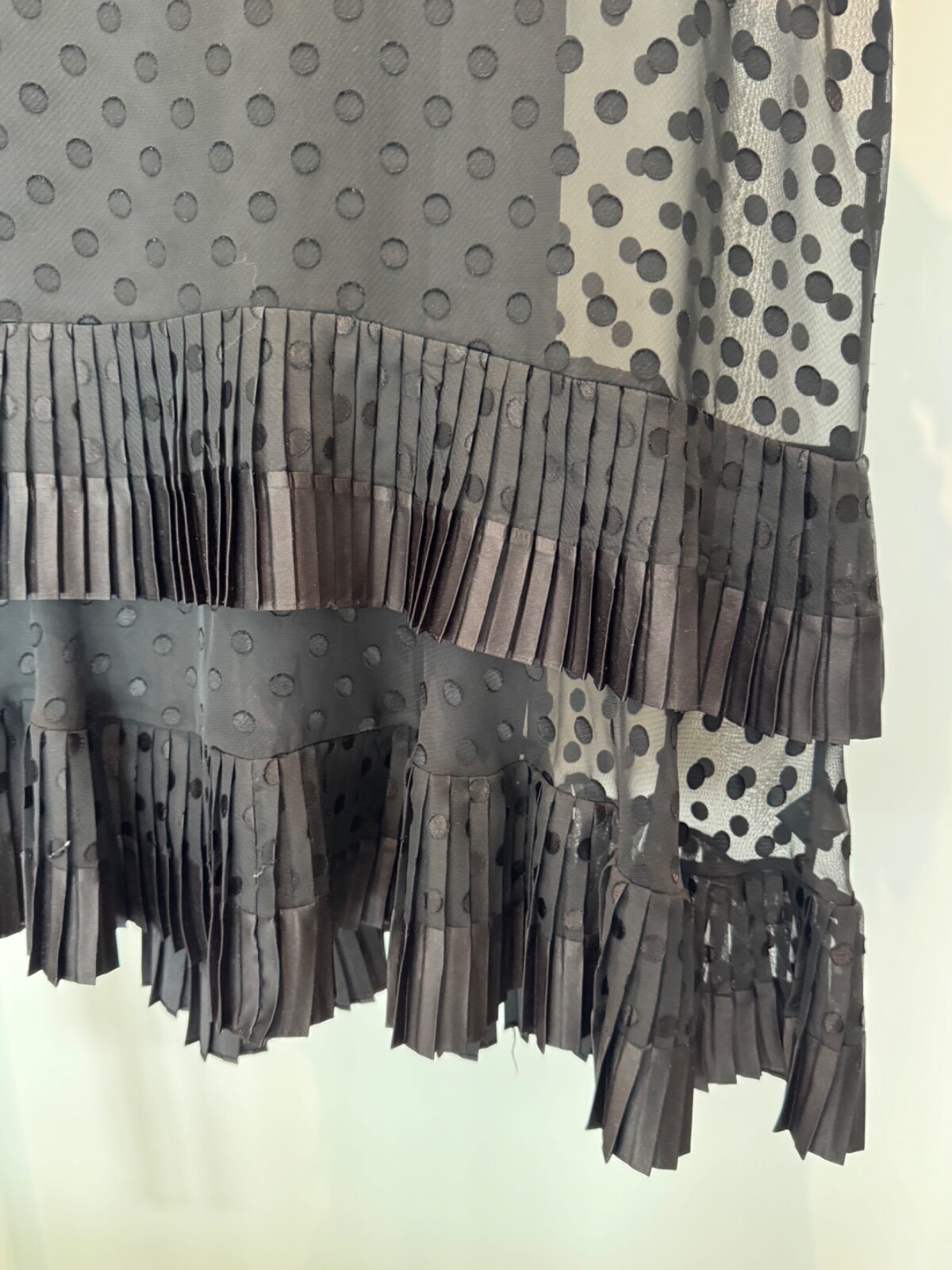 Zimmermann Black Dress Sheer, Ruffles, Polkadots, Size 2