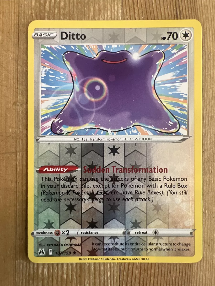 Pokemon - Ditto 107/159 - Crown Zenith - Reverse Foil Card