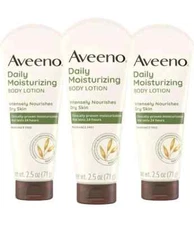 3 TUBES Aveeno Daily Moisturizing Body Lotion 2.5 oz EACH NEW SEALED