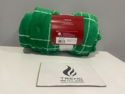 Wondershop Christmas Throw Blanket Plush Holiday Plaid Print Green 50" x 60" New - Picture 3 of 7