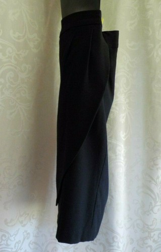 Kim Rogers Skirt Size 12 Black Wrap Look Fully Lined Kick Pleat Polyester Blend - Picture 5 of 12