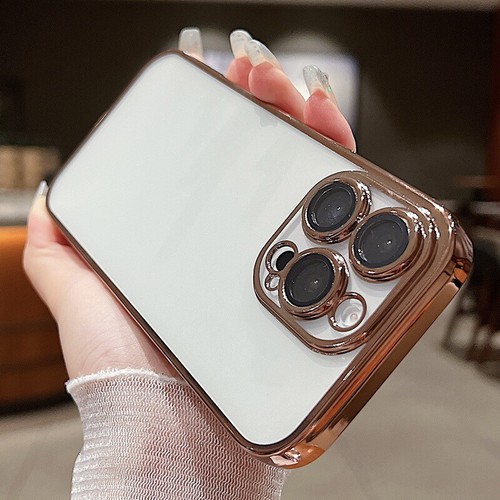 For iPhone 16 15 Pro Max 14 13 12 11 TPU Shockproof Lens Film Plating Case Cover - Picture 9 of 23