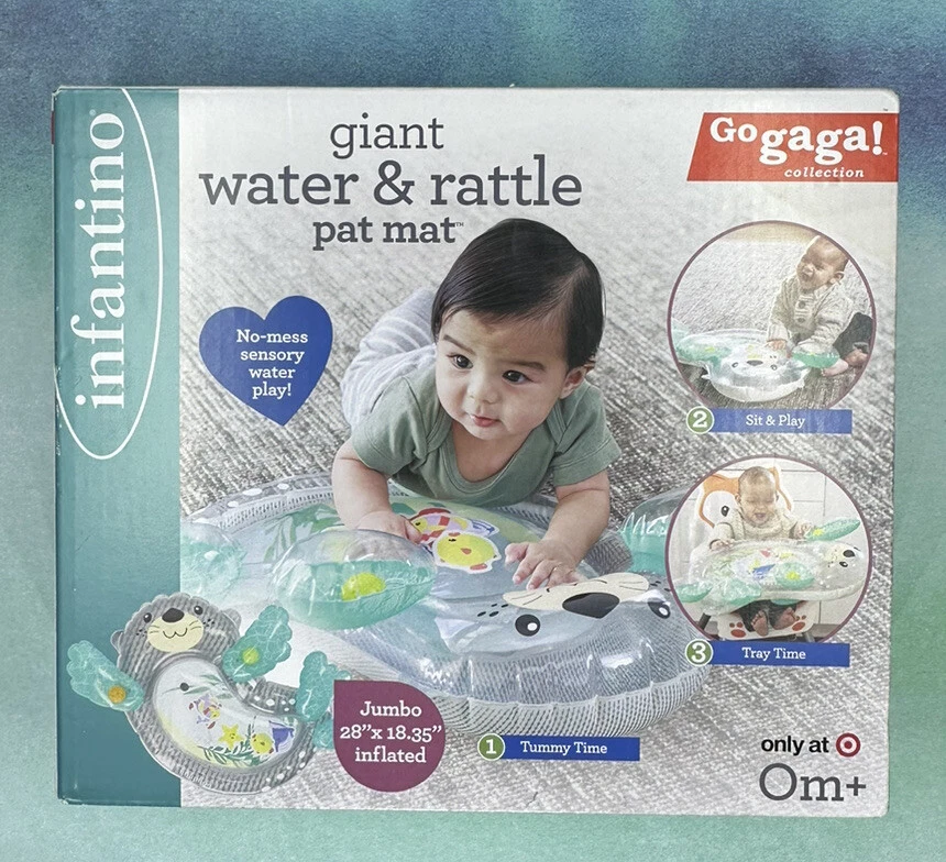 Infantino Giant Water Rattle Pat Mat Baby Sensory Toy 0m 28x18.35 Inches
