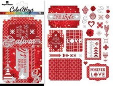 Paper House 42 PC Die Cut Set Color Ways RED Adorable Fast Ship 