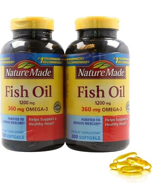 Nature Made Fish Oil 1200mg OMEGA-3 360mg  (Twin Pack) 400 Softgels