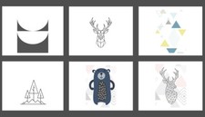 Scandi minimalist modern abstract original print art - 6 styles! -  FREE P&P