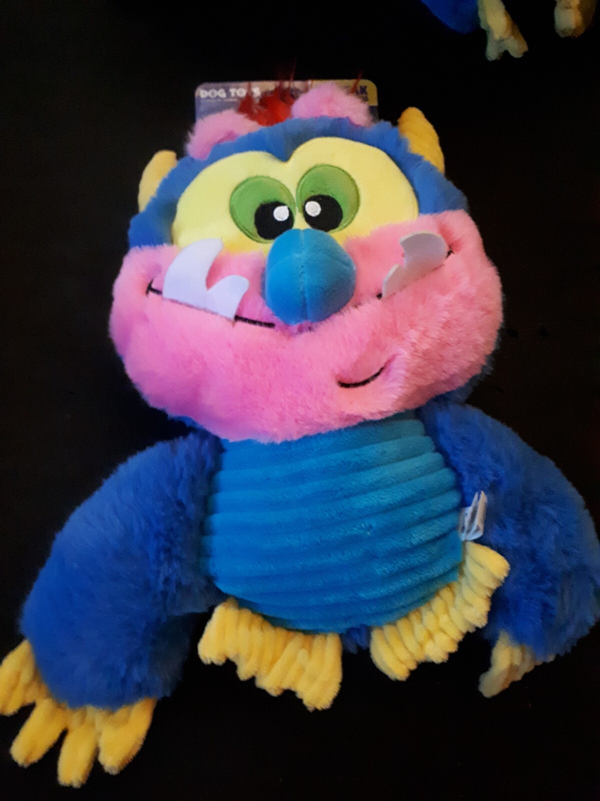 MY PET MONSTER UK 2023 DOG TOY SQUEAK & CRINKLE  PLUSH SOFT TOY 10"" NEW TOOTH UP