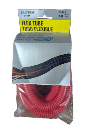 NEW CALTERM 73458 RED Flexible CORRUGATED PLASTIC WIRE WRAP 3/8'' x 6'
