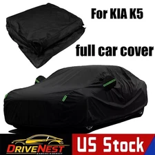 For Kia K5 Full Car Black Cover Sun UV Protection Dust Rain Resistant