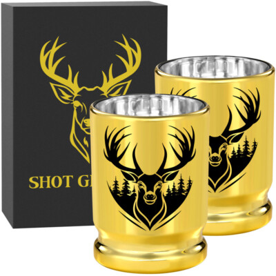 1 Set Elk 50 Caliber Bullet Shot Glasses 95ml/3.2oz Plastic Shot Cups for Party