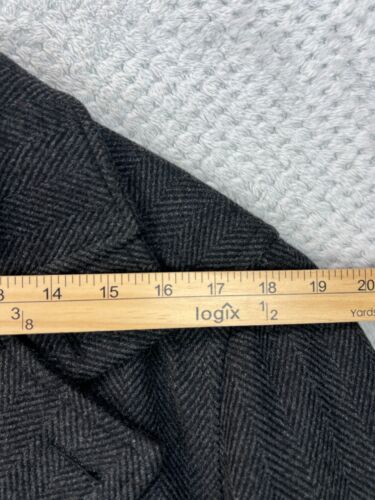 Ben Sherman Wool PeaCoat Mens Med Double Breast Herringbone Preppy Quiet Luxury - Picture 8 of 21