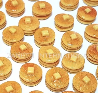 MONSTERMAGNETS Barbi Dollhouse Miniature Food Mini Pancakes Triple Stack Breakfast Lot 👻🧲 4pc