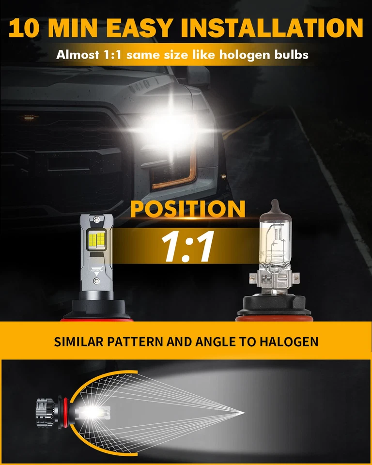 Faro LED alto bajo antiniebla 6 k para Mazda B2300 B3000 B4000 2003-2005 Canbus Foto 4 de 4