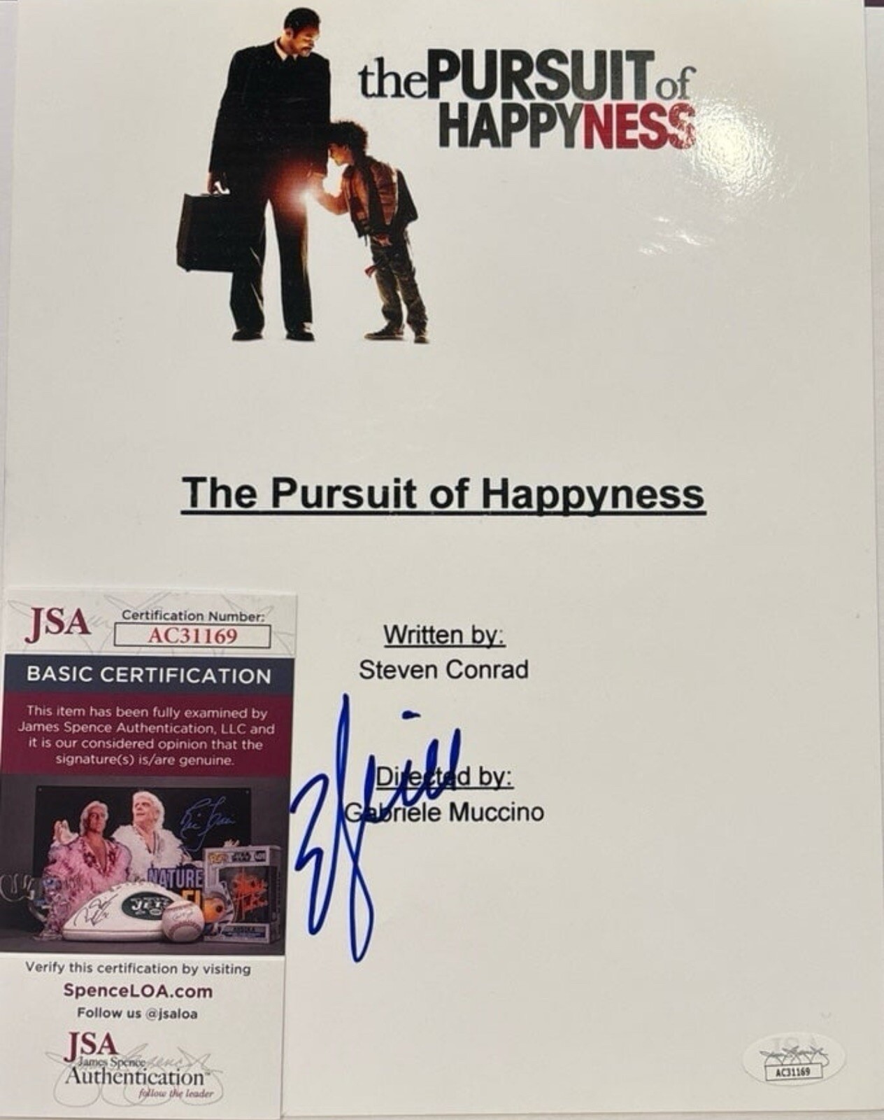 Will Smith Autographed Signed "The Pursuit of Happyness" 8.5x11 Photo (JSA) 