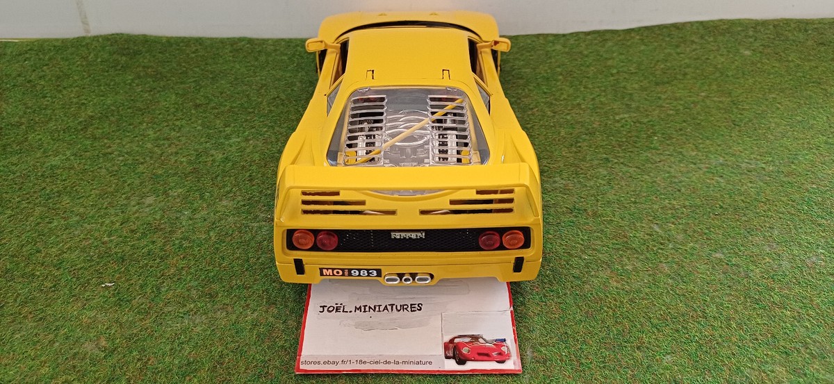 FERRARI F40 1987 jaune 1/18 BURAGO MADE IN ITALY voiture miniature