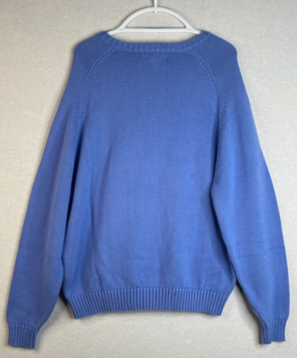 Vintage 90s LANDS END V Neck Mens Sweater XL Blue Cotton Vintage 90s LANDS END V Neck Mens Sweater XL Blue Cotton