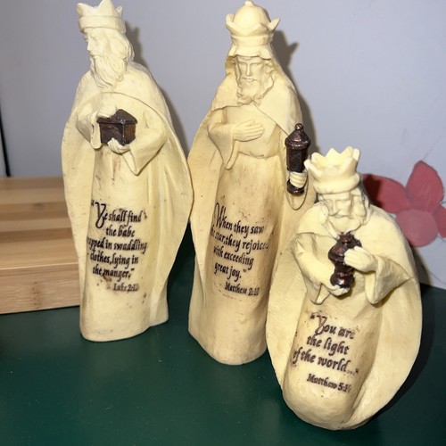 Neu King James Stein Harz Elfenbein Weiß Krippe 11 Stück Set Luke John Matthew - Bild 4 von 17