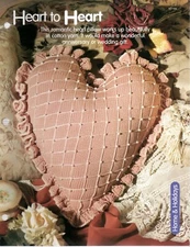 ROMANTIC HEART TO HEART PILLOW Knitting Pattern Leaflet Single Pattern 16"x18"